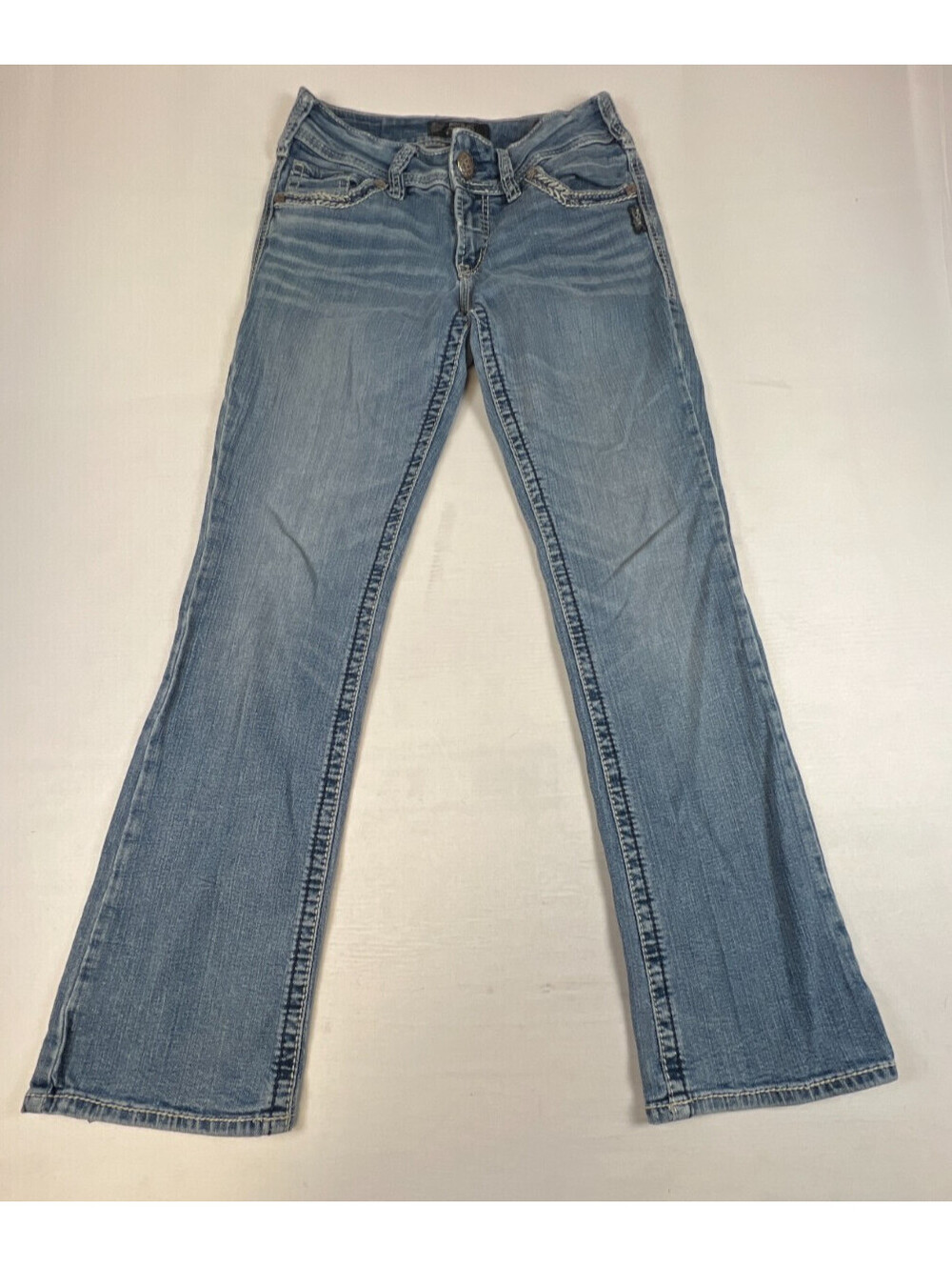 Silver Jeans Co Women W28 L31 Blue Suki Mid Slim Bootcut Denim Jeans Casual